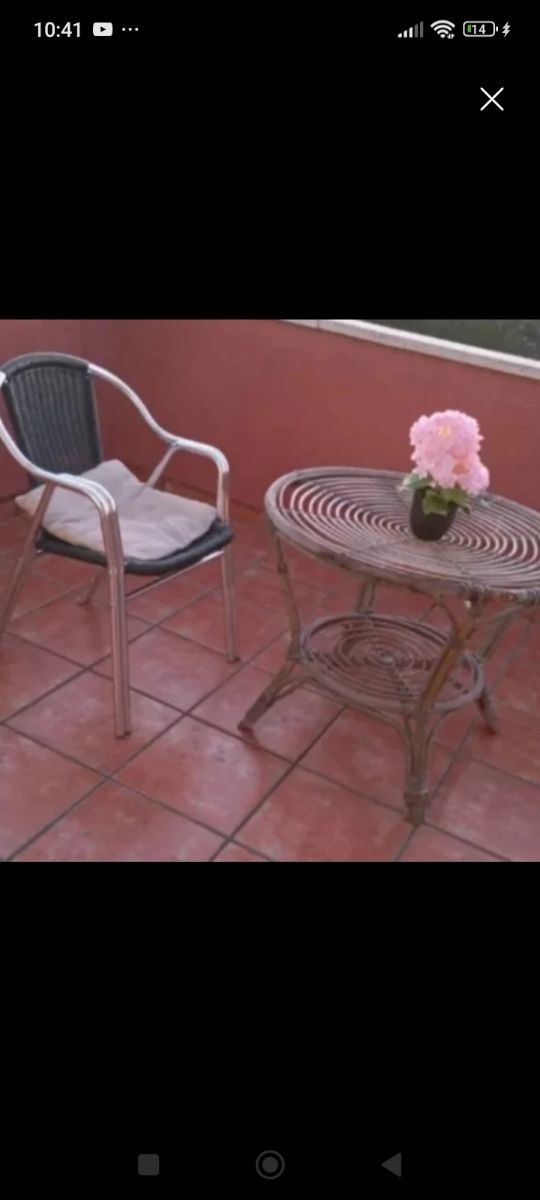 Mesa vintage mimbre tipo Zara Home 