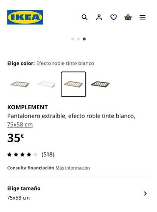 Pantalonero extraíble Ikea KOMPLEMENT NUEVO