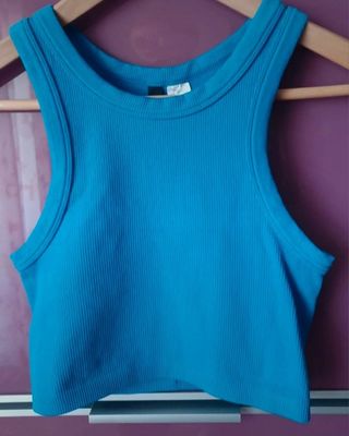 Crop top azul H&M T. XS - Como nuevo