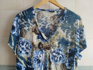 Vestido flores azul - multicolor