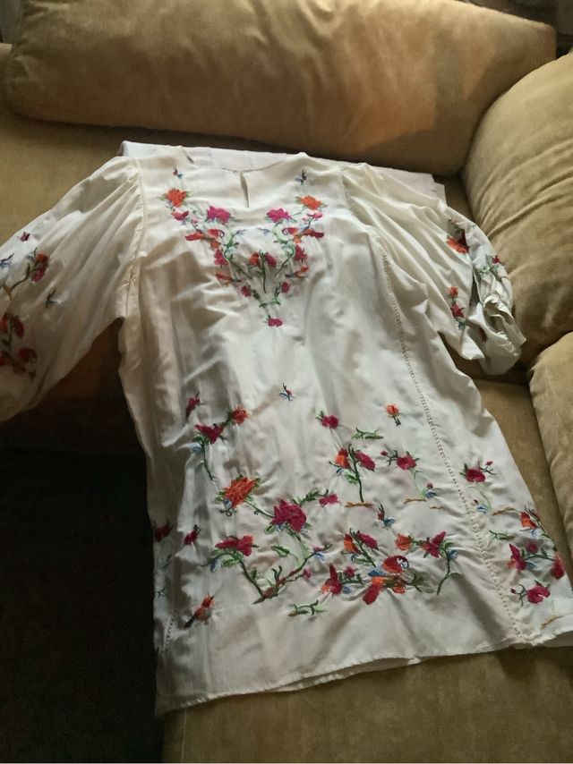 Vestido Zara Bordado - Multicolor