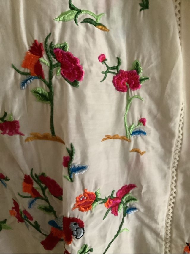 Vestido Zara Bordado - Multicolor