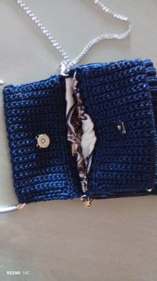 Borsetta tracolla blu handmade