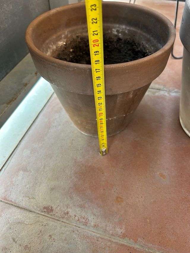 Macetero gris plástico