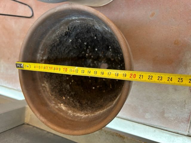 Macetero gris plástico