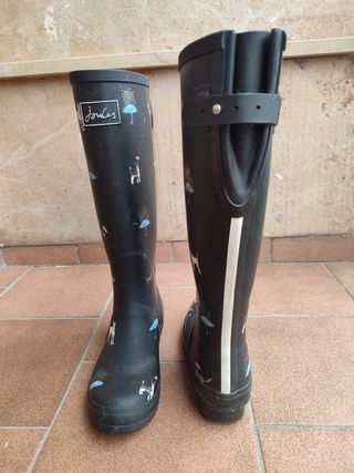 Botas lluvia Joules negras altas T39