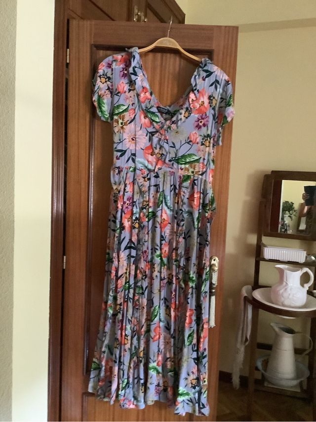 Vestido Natura floral azul