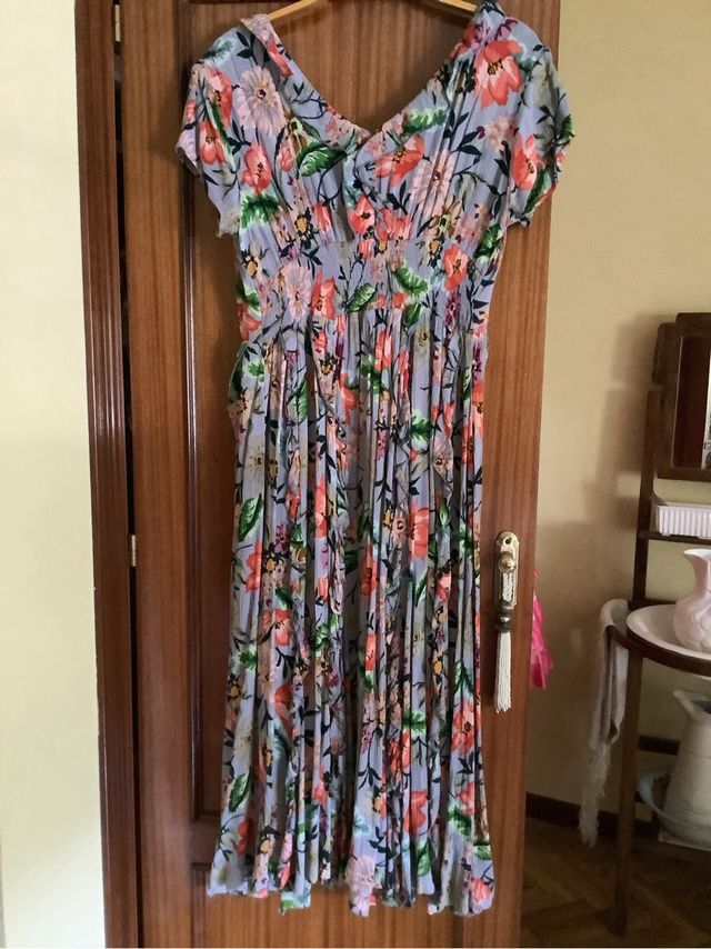 Vestido Natura floral azul
