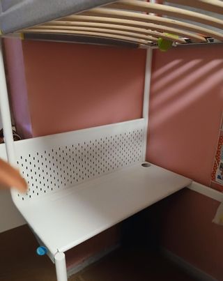 Litera con escritorio IKEA - gris/Blanco