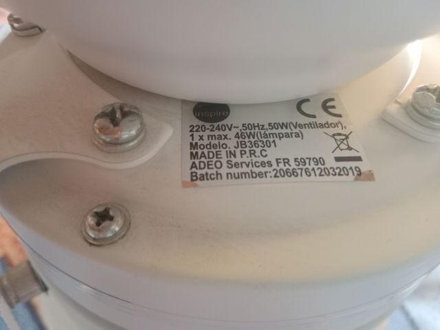 Ventilador techo blanco - 4 aspas