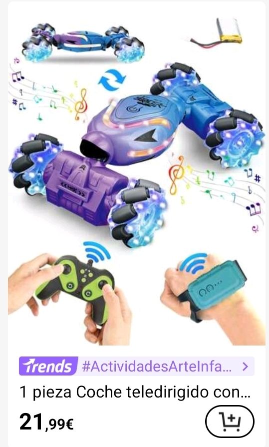 Coche acrobático RC 4x4 con mando de muñeca