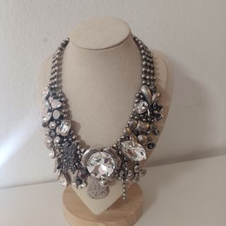 Collar bisutería color plata