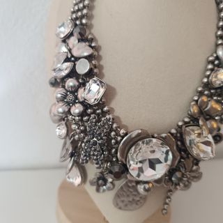 Collar bisutería color plata