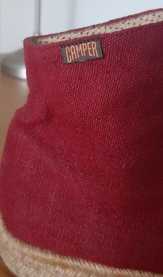 Incluye regalo - Botas Camper rojas lona y esparto