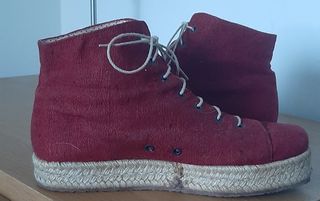 Incluye regalo - Botas Camper rojas lona y esparto