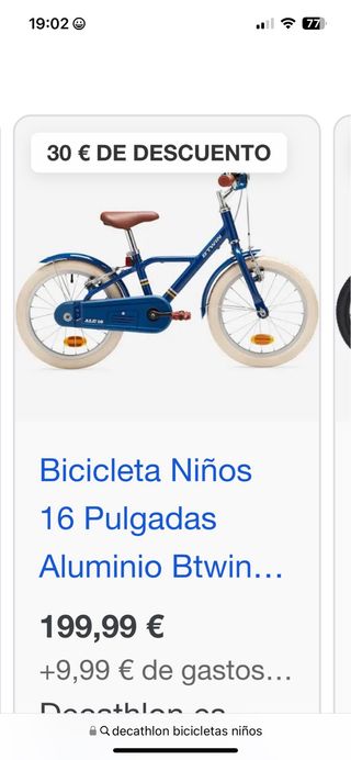 Bicicleta niño 16" aluminio