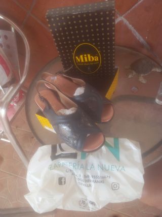 Sandalias Miba Piel azul