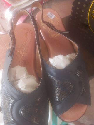 Sandalias Miba Piel azul