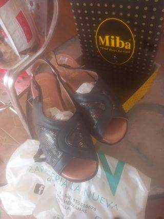 Sandalias Miba Piel azul
