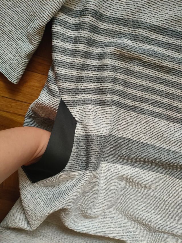 vestido XL gris rayas