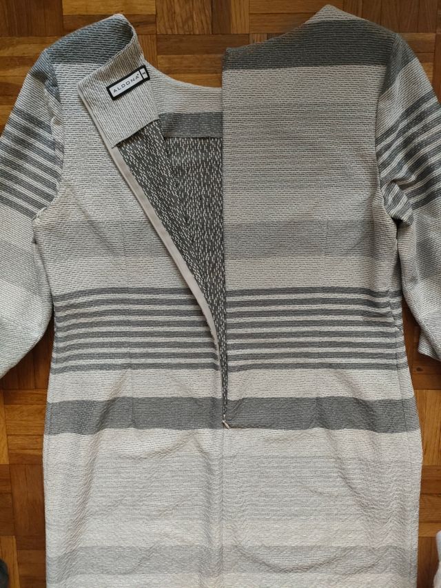 vestido XL gris rayas