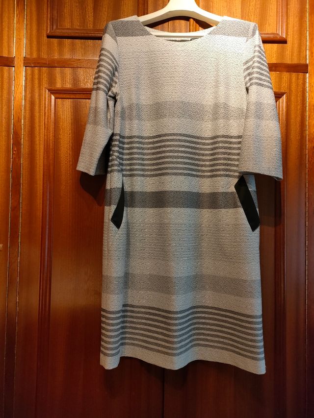 vestido XL gris rayas