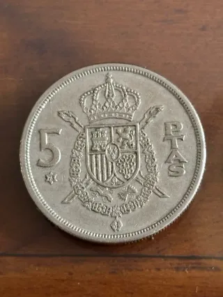 8 monedas 5 pesetas España de 1975 estrella 77-80*