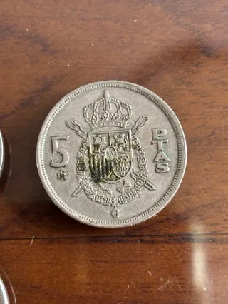 8 monedas 5 pesetas España de 1975 estrella 77-80*