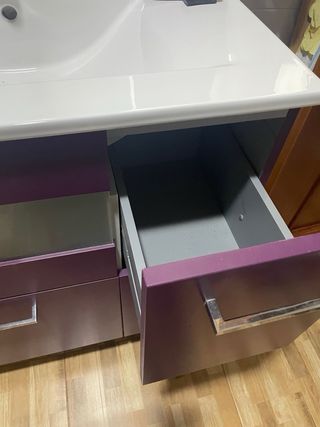 Mueble baño morado - lavabo