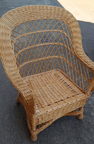 Sillón mimbre vintage - restaurar