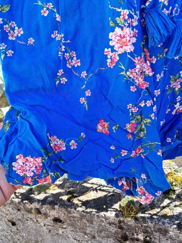 Tuta Playsuit Elegante Pimkie Floreale Blu XS