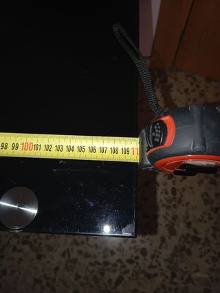 Mesa cristal moderna - negra y plata