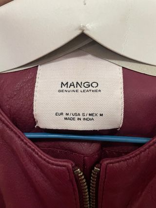 Chaqueta Mango Piel Roja