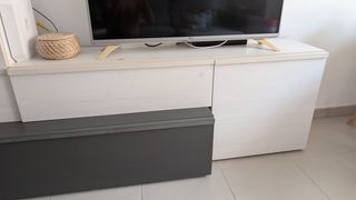 Mueble salón modular - Gris/Blanco