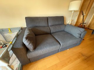 Sofá 2 plazas chaise longue gris