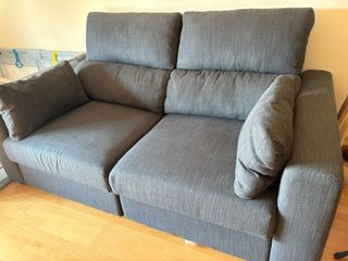 Sofá 2 plazas chaise longue gris
