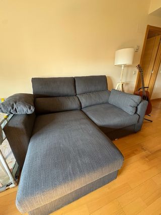 Sofá 2 plazas chaise longue gris
