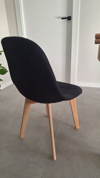 6 Sillas de Comedor Negra - Madera, sin estrenar.