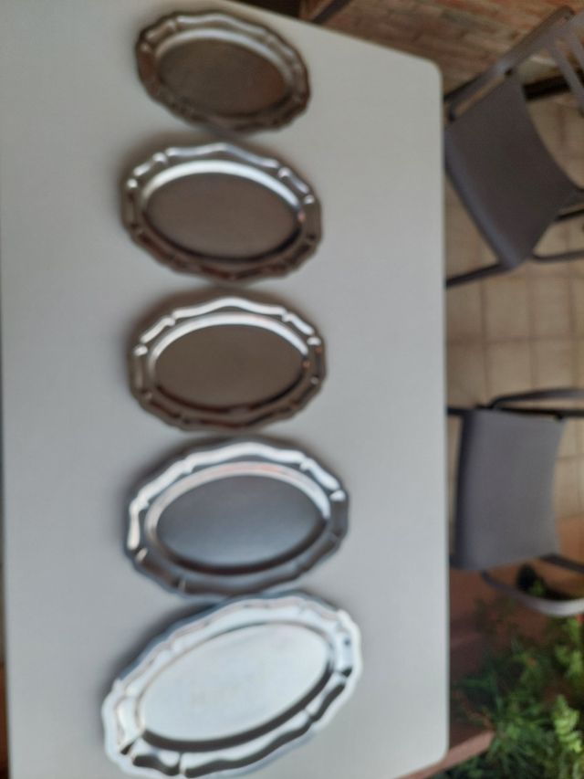 5 Bandejas Vintage Acero Inoxidable