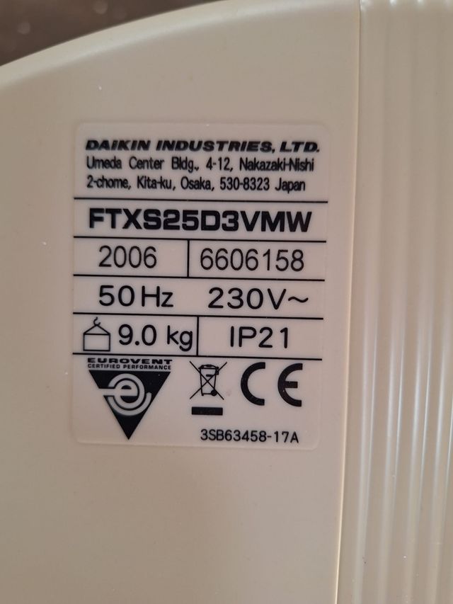 Turbina ventilador Daikin FTXS 25