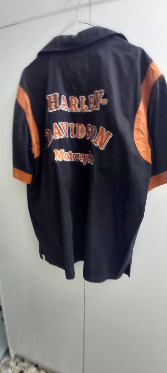 Camicia Harley-Davidson nera-arancione