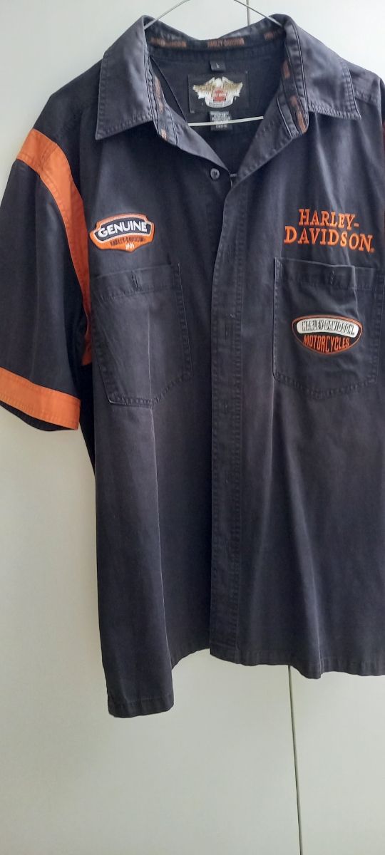 Camicia Harley-Davidson nera-arancione