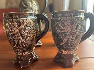 Juego Jarra de cerveza cerámica vintage