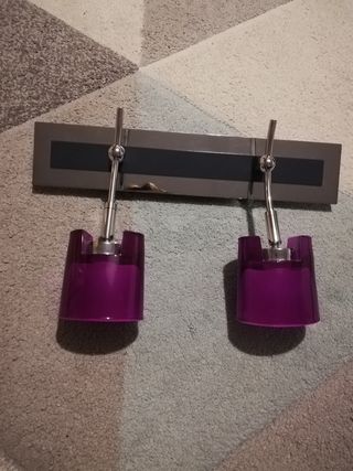 Aplique Pared - techo 2 luces diseño. Cromado.