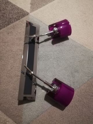 Aplique Pared - techo 2 luces diseño. Cromado.