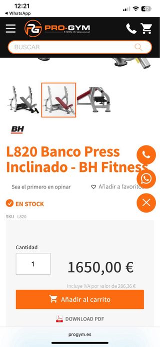 Banco de pesas inclinado