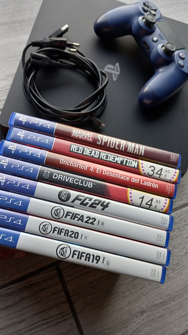 PS4 (PlayStation 4) + 8 Juegos + Mando