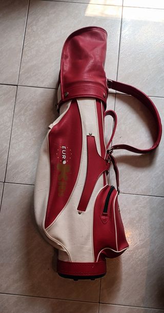 Bolso golf vintage rojo-blanco
