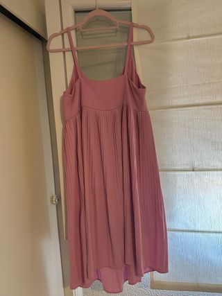 Vestido plisado Mango rosa - M