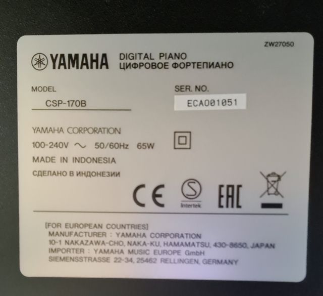 Piano YAMAHA CSP-170B Clavinova y banqueta K&M
